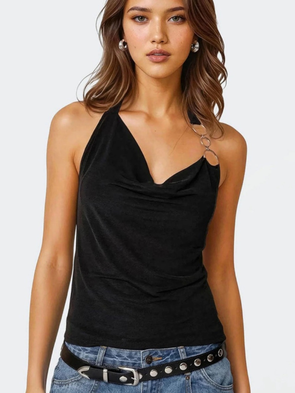 NWT Edikted Rhia Cowl Neck Halter Top S